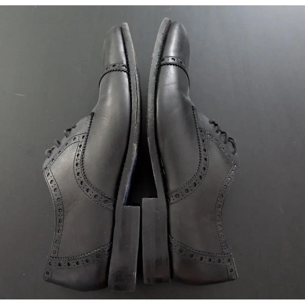 Moral‎ Code Shoes Mens 8.5M Black Leather Newton Cap Toe Dress Casual Derby